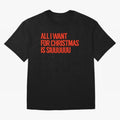 Cristiano Ronaldo - All I Want For Christmas Is Siuuuuuu Oversized T-Shirt Follow the Road to FIFA World Cup 2026 Group Stage Spirit, Driven by Brazil, Portugal and Argentina, Neymar, Stadium Memories, Football Loyalty, International Chants and