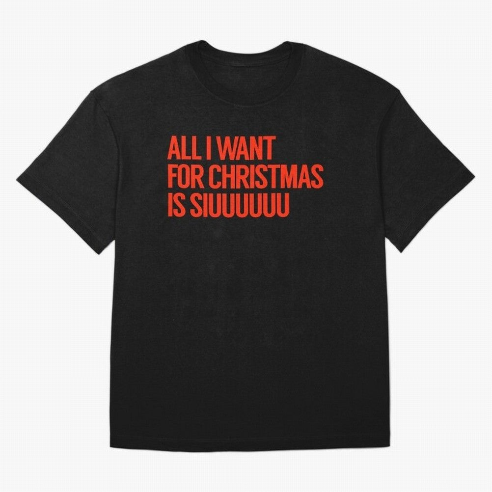 Cristiano Ronaldo - All I Want For Christmas Is Siuuuuuu Oversized T-Shirt Follow the Road to FIFA World Cup 2026 Group Stage Spirit, Driven by Brazil, Portugal and Argentina, Neymar, Stadium Memories, Football Loyalty, International Chants and