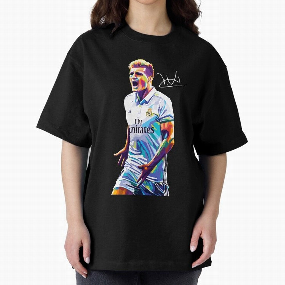 Kroos Footballer Wpap Art Oversized T-Shirt Show Passion for the Stars of FIFA World Cup 2026 Group Stage for Fans of CR7 and England, France and Netherlands, Bringing Soccer Culture, Superstar Moments, National Team Dreams and Competitive Fire;