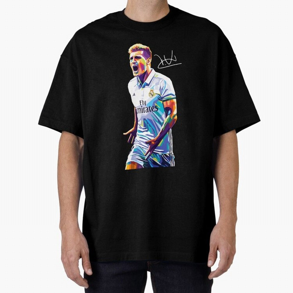 Kroos Footballer Wpap Art Oversized T-Shirt Show Passion for the Stars of FIFA World Cup 2026 Group Stage for Fans of CR7 and England, France and Netherlands, Bringing Soccer Culture, Superstar Moments, National Team Dreams and Competitive Fire;