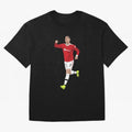 Cristiano Ronaldo Right Here Goal Celebration Oversized T-Shirt Discover FIFA World Cup 2026 for Fans of CR7 and Messi and France, Bringing Retro Football Energy, Iconic Rivalries, Trophy Chase Drama and Stadium Atmosphere; Built for Supporters