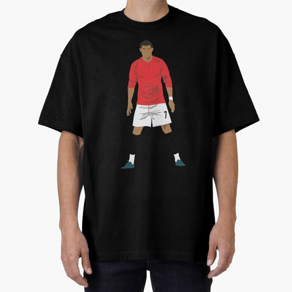 Cristiano Ronaldo MUFC Oversized T-Shirt Support Your Favorite Stars during FIFA World Cup 2026 Group Stage for Fans of Messi and Portugal, Bringing Football History, Final Match Energy, Crowd Noise and Once in a Lifetime Moments; Ideal for Fans