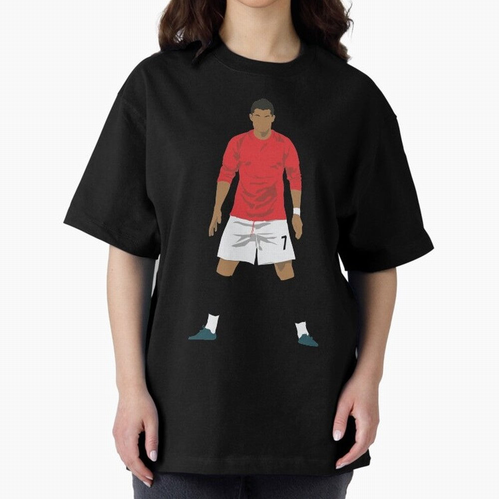 Cristiano Ronaldo MUFC Oversized T-Shirt Support Your Favorite Stars during FIFA World Cup 2026 Group Stage for Fans of Messi and Portugal, Bringing Football History, Final Match Energy, Crowd Noise and Once in a Lifetime Moments; Ideal for Fans
