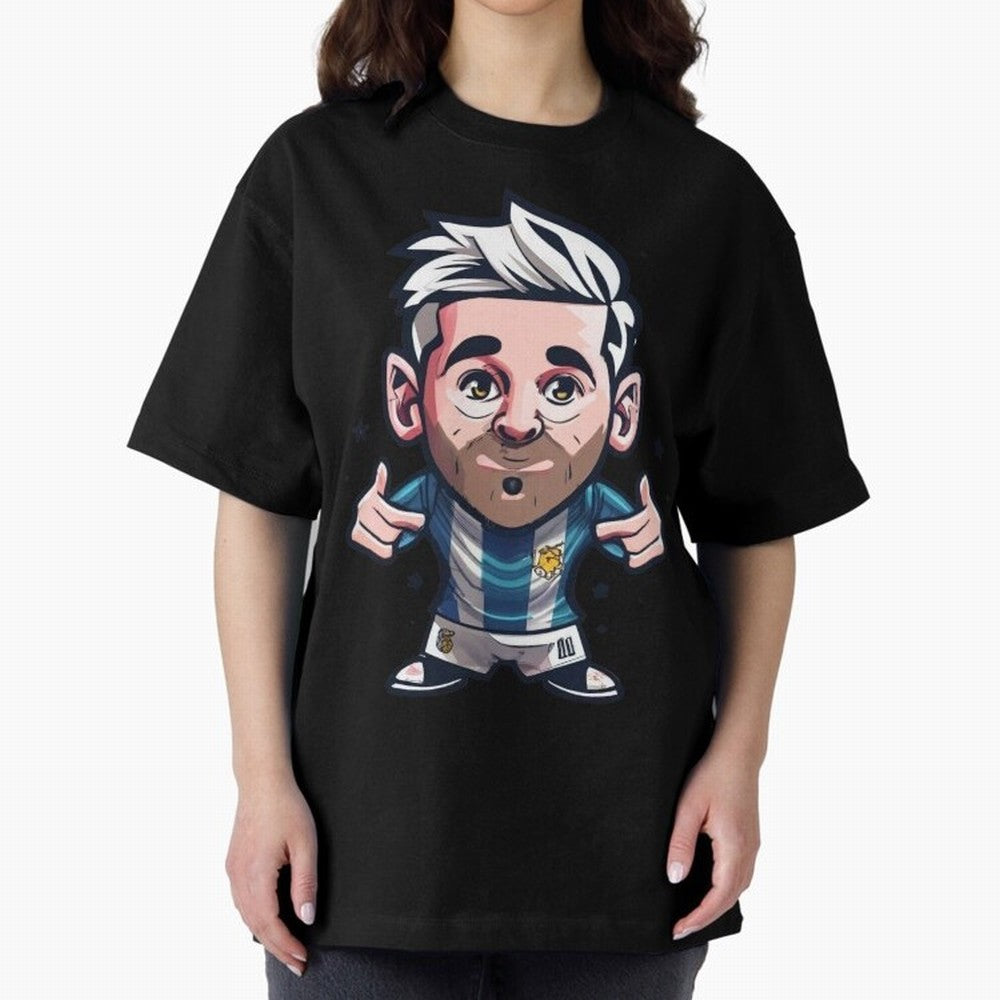 Lionel Messi Oversized T-Shirt Bring FIFA World Cup 2026 Spirit, Featuring Spain and Netherlands, Cristiano Ronaldo, Goal Celebration Energy, Supporter Heritage, Football Icons and Worldwide Tournament Joy; Great for Supporters Who Love Legendary
