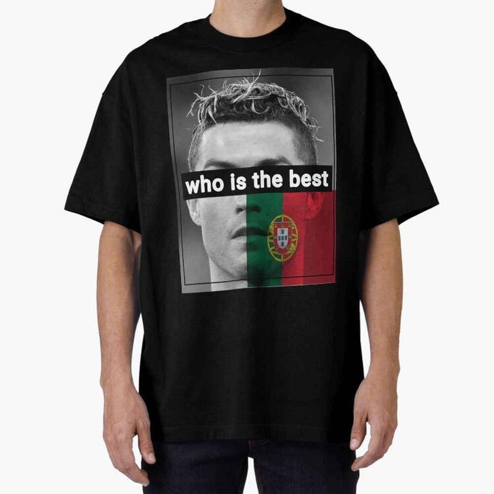 ronaldo Oversized T-Shirt Represent Football Lovers during FIFA World Cup 2026 Spirit, Celebrating Portugal, Spain and Germany, Messi, CR7 and Mbappe, Championship Spirit, Famous Goals, Roaring Crowds and International Football Unity; Made for