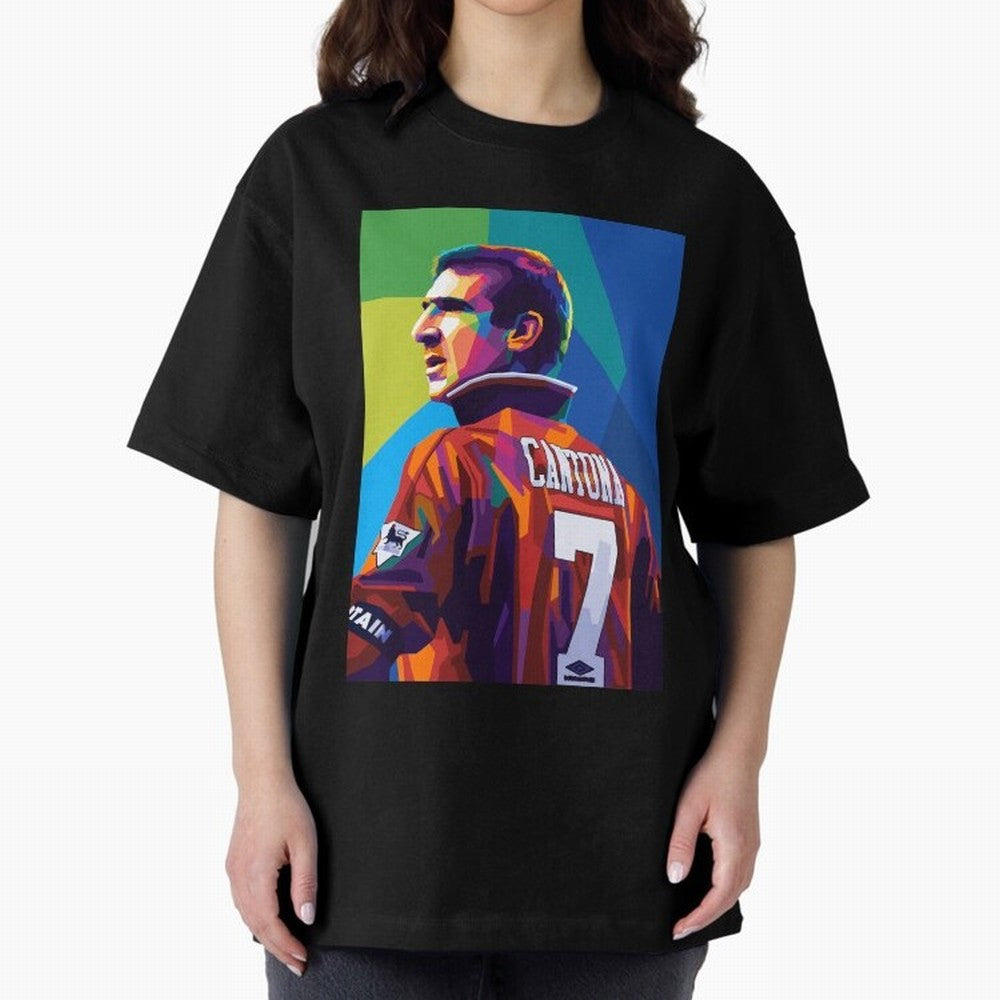 Cantona Man United 7 Pop Art Oversized T-Shirt Experience the Global Stage of Global Football Passion for FIFA World Cup 2026 USA Canada Mexico, Capturing Neymar, Haaland and Cristiano Ronaldo, Portugal, Match Day Excitement, Supporter Culture,