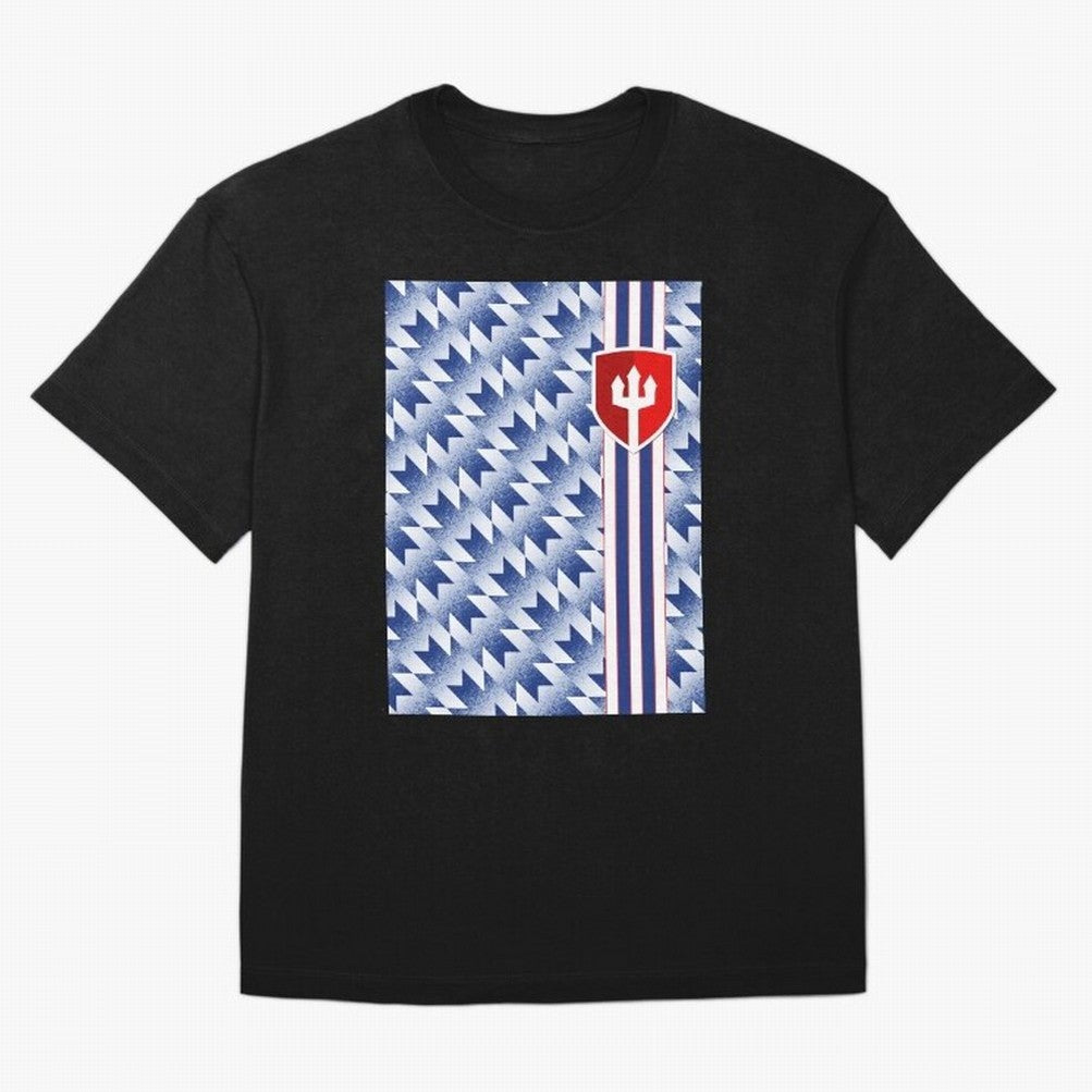 Manchester United 94 Away Jersey Pattern Oversized T-Shirt Spotlight Global Football Passion for FIFA World Cup 2026 Group Stage, Featuring Haaland and Mbappe, Portugal, Spain and Germany, Football Passion, Legendary Performances, Festival Vibes