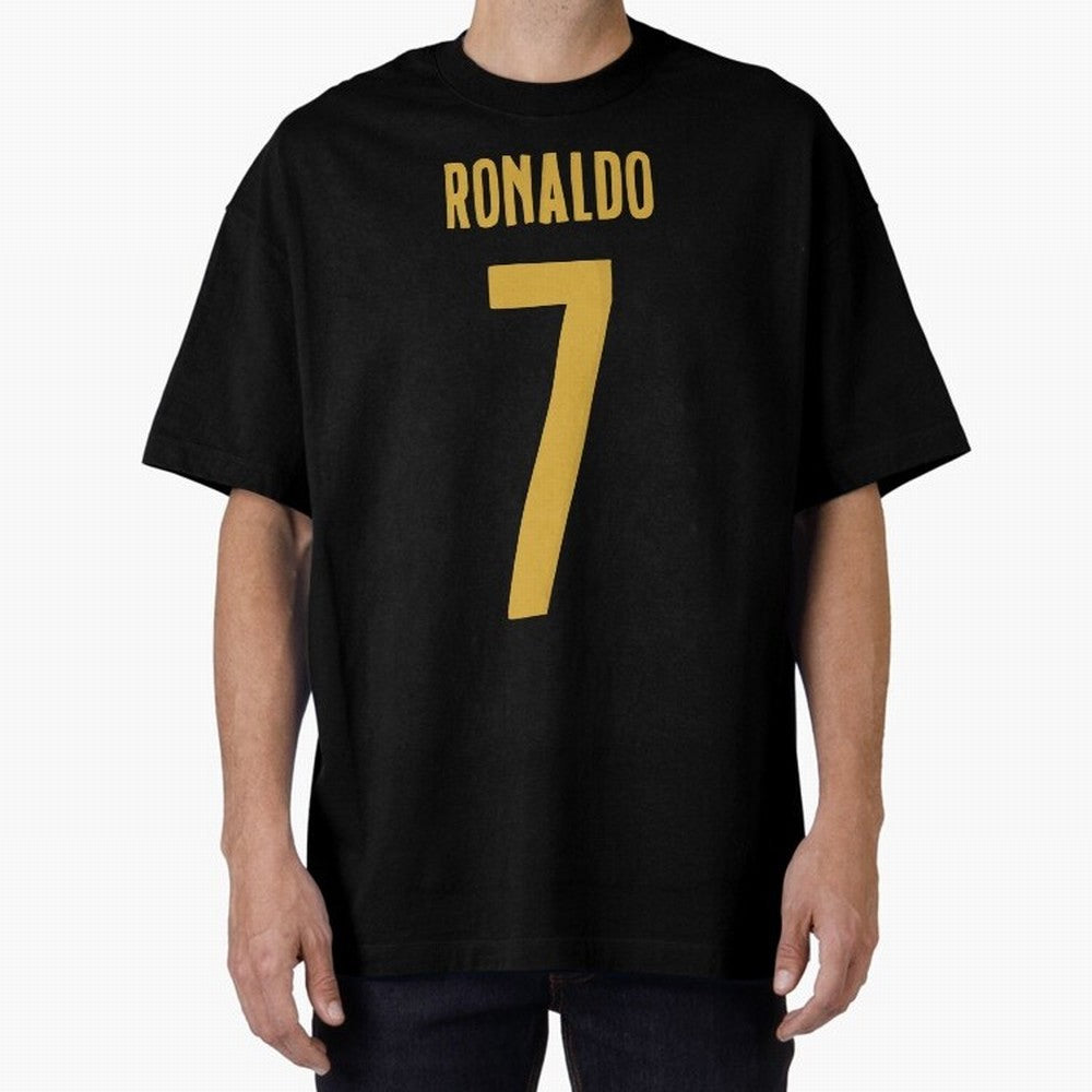 Ronaldo #7 (Portugal) Oversized T-Shirt Bring Trophy Dreams to Match Day Hype around FIFA World Cup 2026 USA Canada Mexico, Haaland and Mbappe, Spain, Retro Football Energy, Iconic Rivalries, Trophy Chase Drama and Stadium Atmosphere; Created for