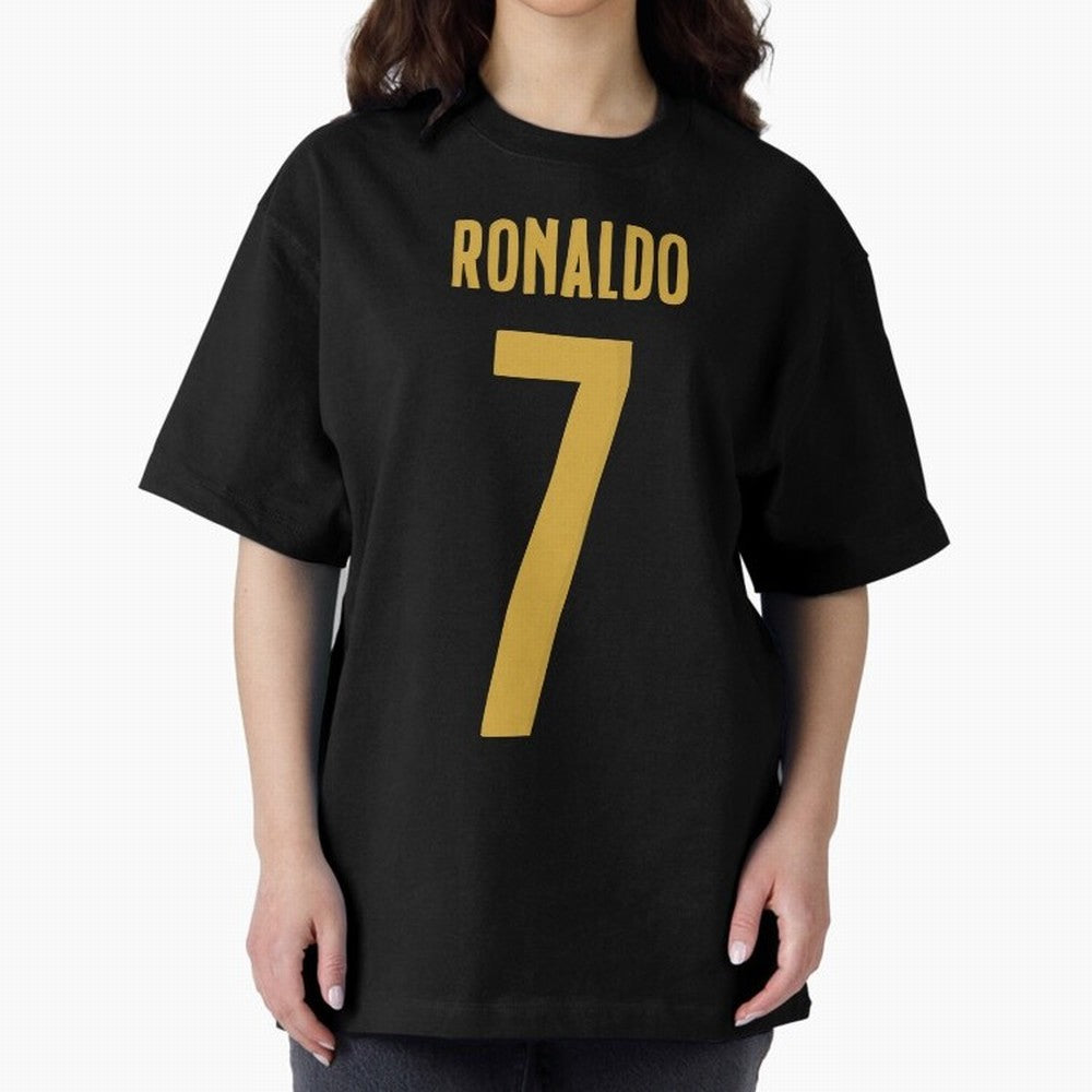 Ronaldo #7 (Portugal) Oversized T-Shirt Bring Trophy Dreams to Match Day Hype around FIFA World Cup 2026 USA Canada Mexico, Haaland and Mbappe, Spain, Retro Football Energy, Iconic Rivalries, Trophy Chase Drama and Stadium Atmosphere; Created for