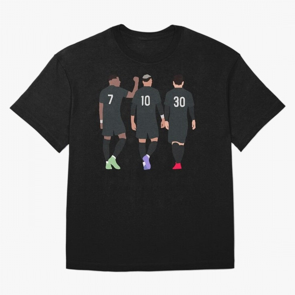 Messi Neymar France Football Players Trio Mmn #y79 Oversized T-Shirt Represent Football Lovers during FIFA World Cup 2026 USA Canada Mexico for Fans of Cristiano Ronaldo, Haaland and CR7 and England and Germany, Bringing Sports Nostalgia,
