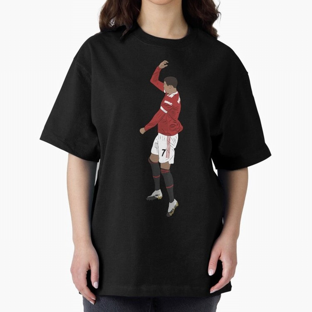 Cristiano Ronaldo Pirouette Siuuuu Goal Celebration Oversized T-Shirt Celebrate Global Football Passion for FIFA World Cup 2026 Group Stage, Capturing CR7 and Messi, England, Supporter Pride, Iconic Celebrations, Legendary Names and Global Match