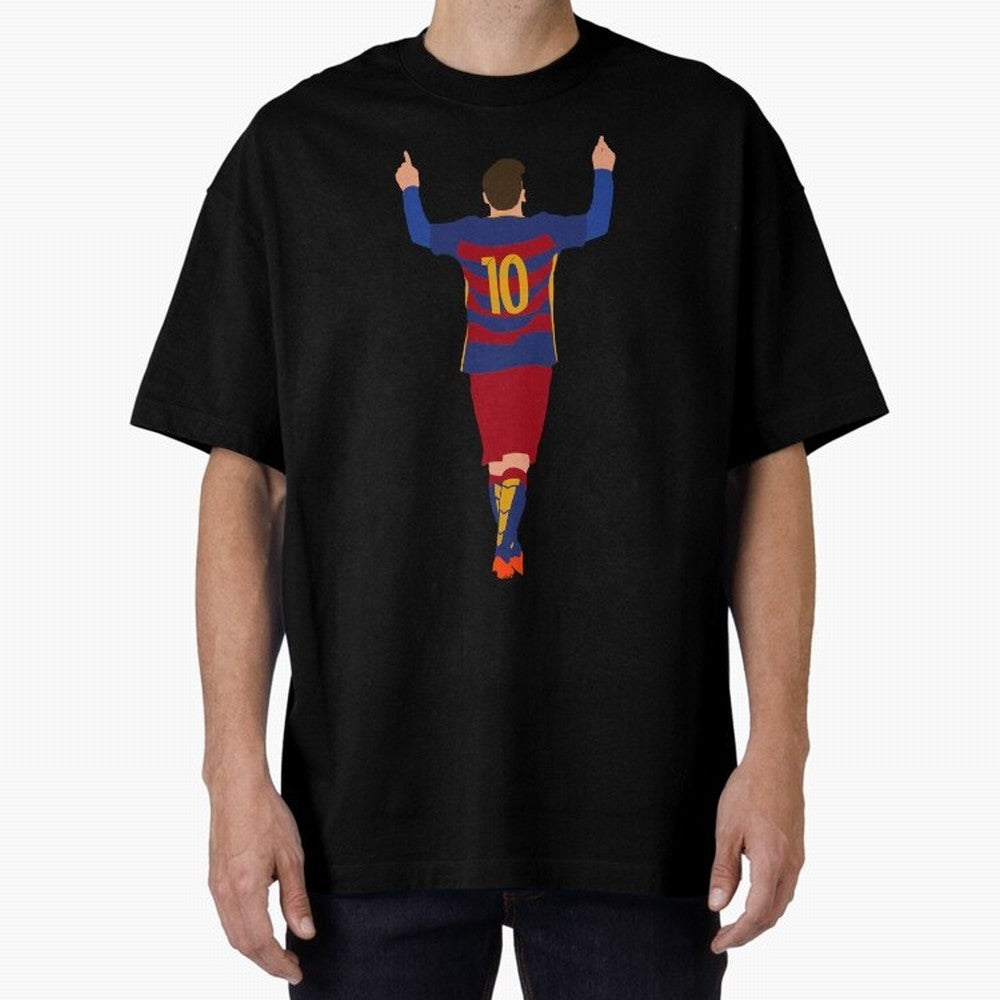Lionel Messi - Fc Barcelona #s14 Oversized T-Shirt Back Your Heroes with FIFA World Cup 2026 Spirit, Capturing France, Haaland, Match Day Excitement, Supporter Culture, Golden Goals and Global Football Passion; Great for Watch Parties, Sports Bars,