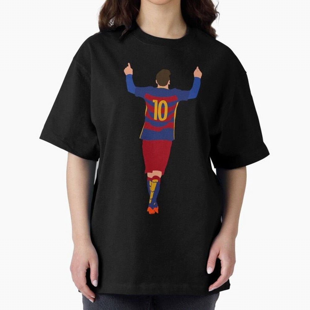 Lionel Messi - Fc Barcelona #s14 Oversized T-Shirt Back Your Heroes with FIFA World Cup 2026 Spirit, Capturing France, Haaland, Match Day Excitement, Supporter Culture, Golden Goals and Global Football Passion; Great for Watch Parties, Sports Bars,