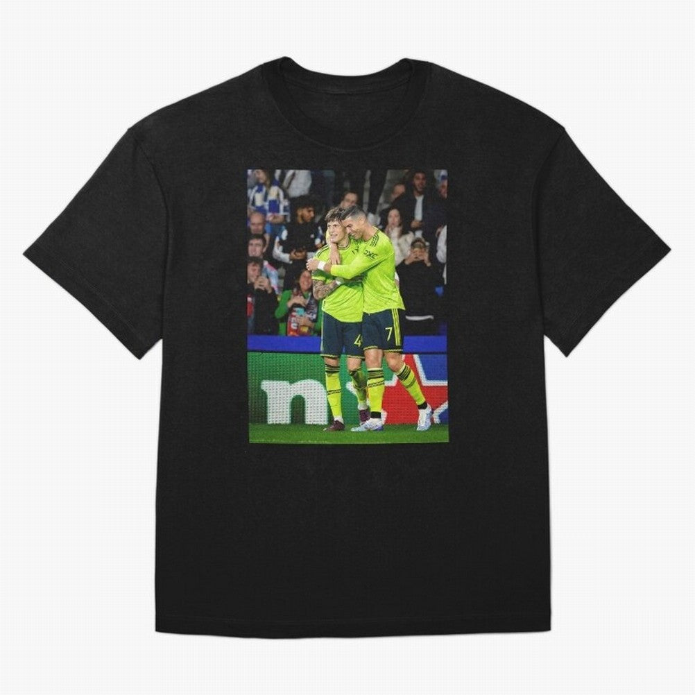 Cristiano Ronaldo And Garnacho ,Ronaldo Gifts,Ronaldo Cover,Ronaldo Prints Oversized T-Shirt Relive the Noise and Pride of FIFA World Cup 2026 for Fans of Messi and Cristiano Ronaldo and Argentina and Brazil, Bringing Vintage Soccer Flavor, Modern