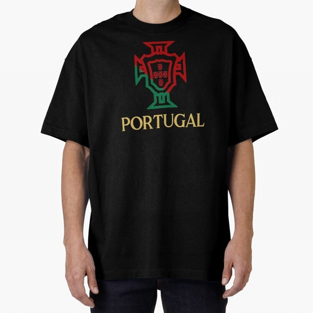 Portugal Tuga D Gold Oversized T-Shirt Celebrate Soccer Greatness during FIFA World Cup 2026 for Fans of Cristiano Ronaldo, Haaland and CR7 and Portugal, Bringing Supporter Pride, Iconic Celebrations, Legendary Names and Global Match Day Energy;