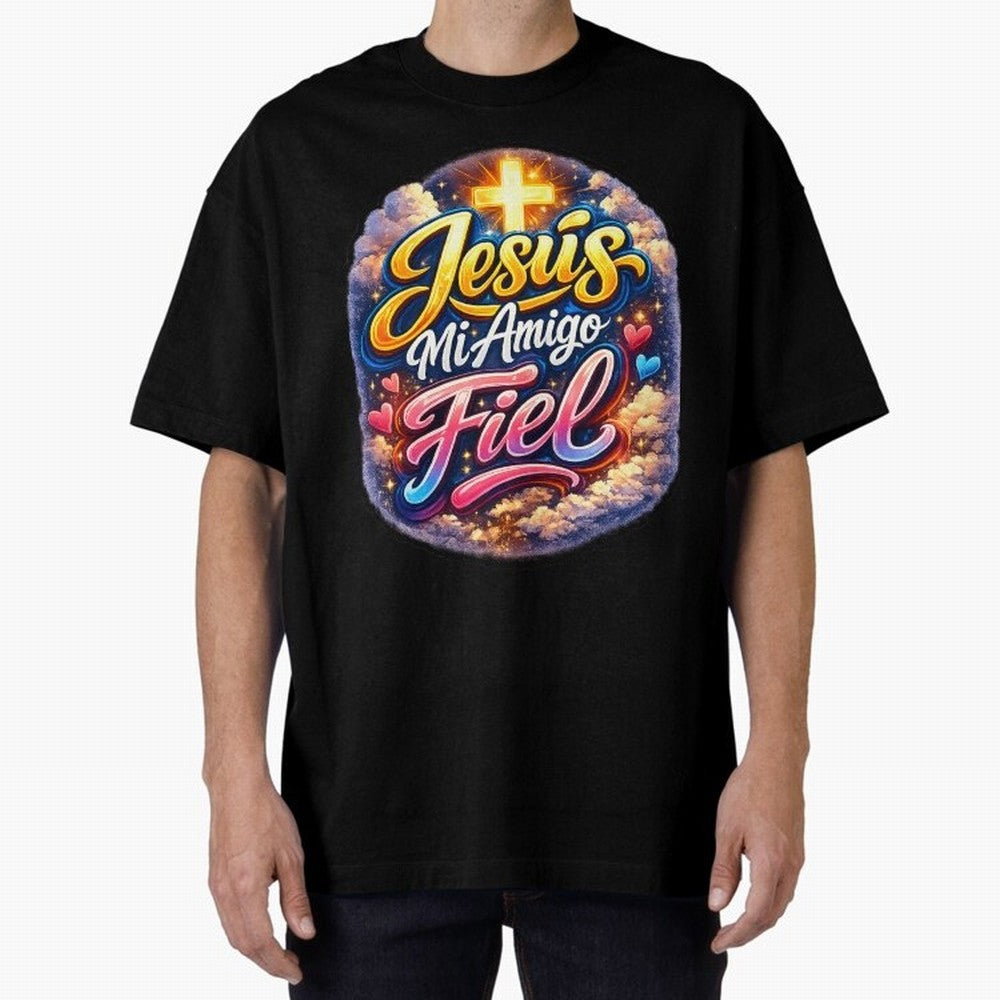 Jesus my faithful friend Oversized T-Shirt Upgrade Match Day Hype around FIFA World Cup 2026 USA Canada Mexico, Neymar, Haaland and Cristiano Ronaldo, Argentina, Worldwide Fan Energy, Dramatic Goals, Stadium Lights and Championship Celebrations;