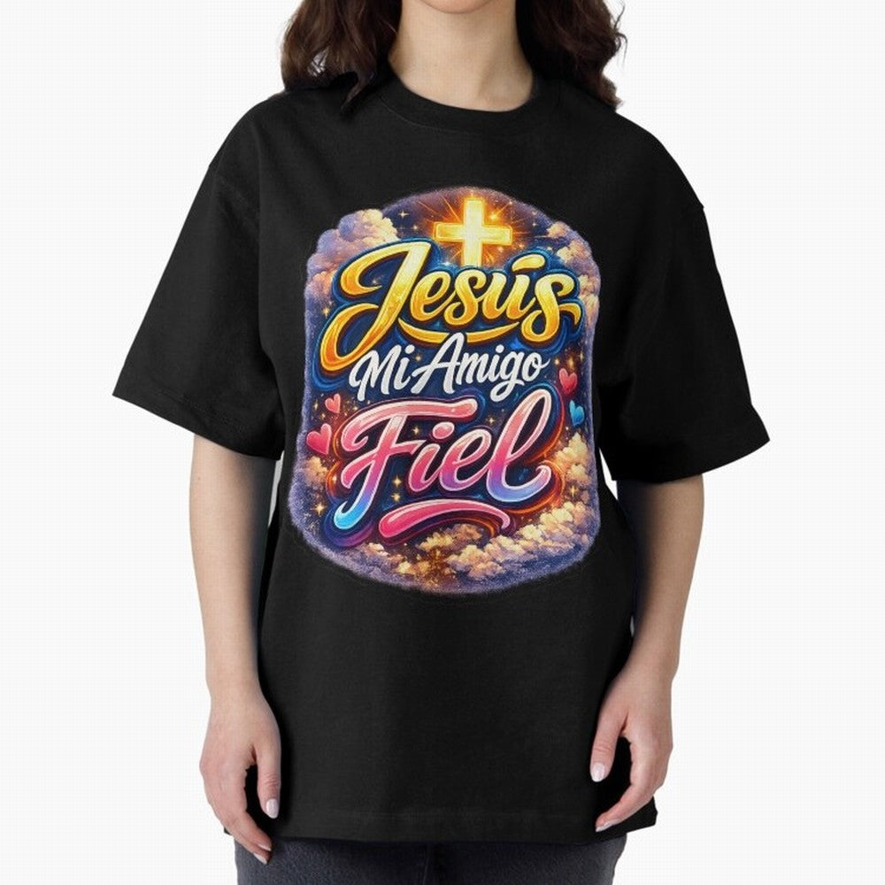 Jesus my faithful friend Oversized T-Shirt Upgrade Match Day Hype around FIFA World Cup 2026 USA Canada Mexico, Neymar, Haaland and Cristiano Ronaldo, Argentina, Worldwide Fan Energy, Dramatic Goals, Stadium Lights and Championship Celebrations;
