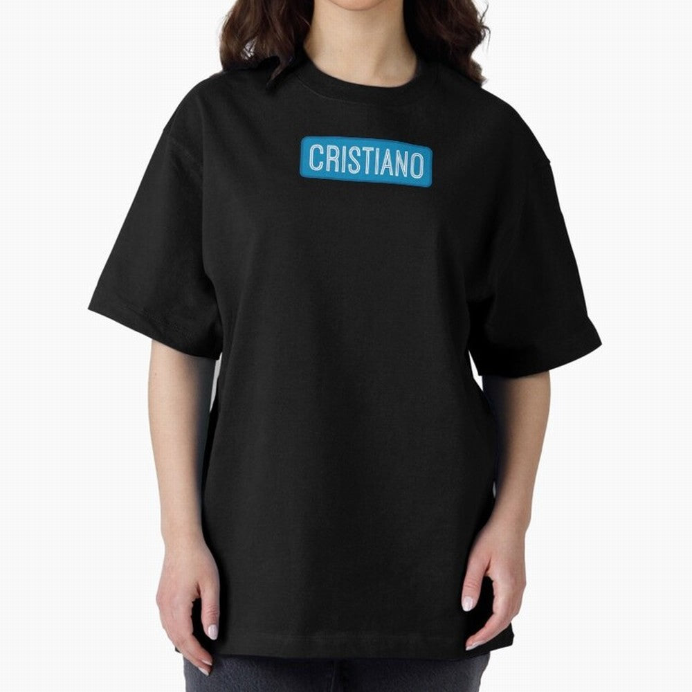 Cristiano Name Oversized T-Shirt Cheer for Match Day Hype around FIFA World Cup 2026, CR7, Argentina and Brazil, Supporter Pride, Iconic Celebrations, Legendary Names and Global Match Day Energy; Made for Collectors Who Enjoy Iconic Players,