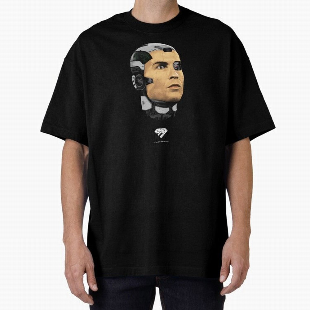 Calcio Robo 7 Oversized T-Shirt Celebrate Fan Culture around FIFA World Cup 2026 USA Canada Mexico Spirit, Capturing France and Portugal, Messi, Stadium Memories, Football Loyalty, International Chants and Championship Tradition; Ideal for Fans Who
