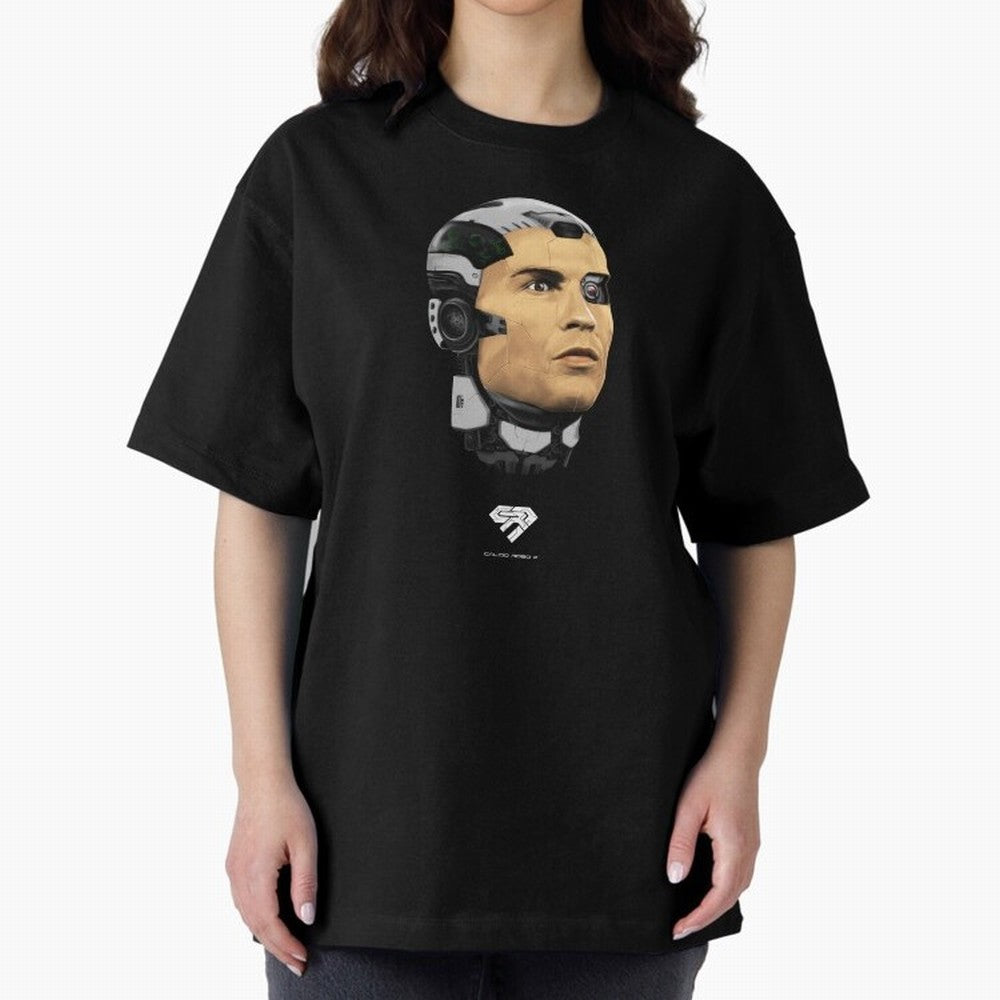 Calcio Robo 7 Oversized T-Shirt Celebrate Fan Culture around FIFA World Cup 2026 USA Canada Mexico Spirit, Capturing France and Portugal, Messi, Stadium Memories, Football Loyalty, International Chants and Championship Tradition; Ideal for Fans Who