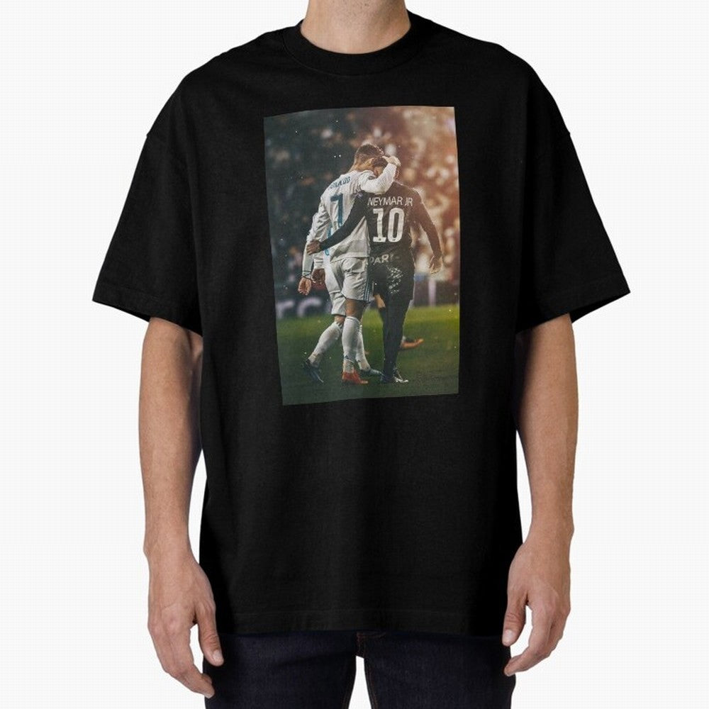 Neymar and Ronaldo Oversized T-Shirt Show Your Love for Match Day Hype around FIFA World Cup 2026 Group Stage, Mbappe and Neymar, Brazil, Match Day Excitement, Supporter Culture, Golden Goals and Global Football Passion; Great for Supporters Who