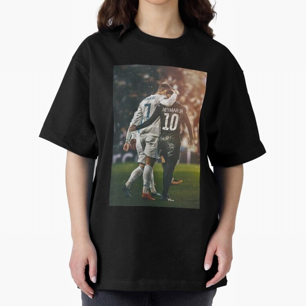 Neymar and Ronaldo Oversized T-Shirt Show Your Love for Match Day Hype around FIFA World Cup 2026 Group Stage, Mbappe and Neymar, Brazil, Match Day Excitement, Supporter Culture, Golden Goals and Global Football Passion; Great for Supporters Who