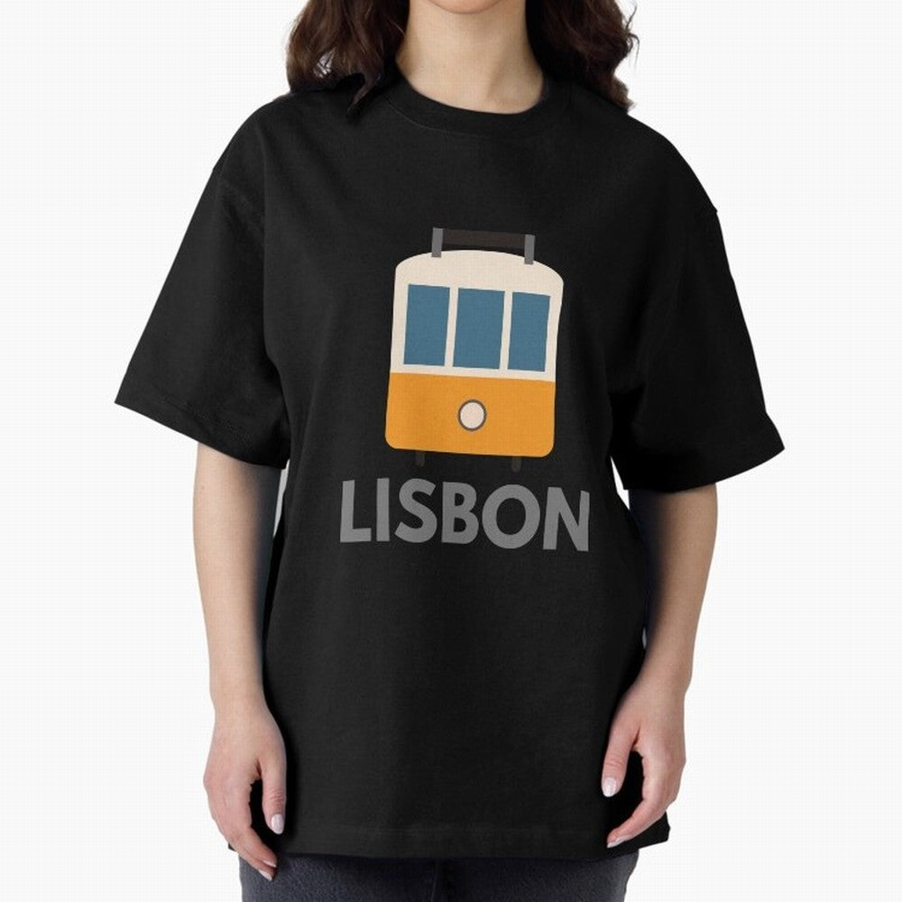 Lisboa Tram (Lisbon city, Portugal) Oversized T-Shirt Keep the Legacy of FIFA World Cup 2026 Spirit, Celebrating Argentina, Messi and Cristiano Ronaldo, Game Day Rituals, Football Legends, Country Pride and the Road to the Final; Created for Match