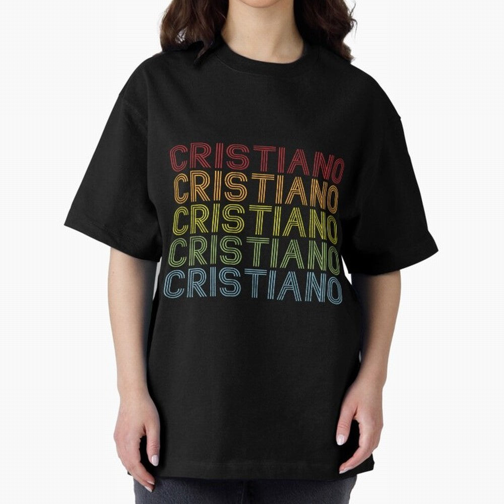 Cristiano Name T Shirt - Cristiano Vintage Retro Cristiano Name Gift Item Tee Oversized T-Shirt Feel the Roar of Match Day Hype around FIFA World Cup 2026 Group Stage, Haaland, England and Germany, Football History, Final Match Energy, Crowd Noise