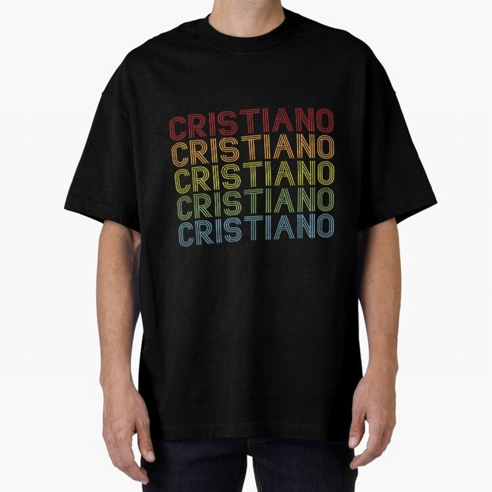 Cristiano Name T Shirt - Cristiano Vintage Retro Cristiano Name Gift Item Tee Oversized T-Shirt Feel the Roar of Match Day Hype around FIFA World Cup 2026 Group Stage, Haaland, England and Germany, Football History, Final Match Energy, Crowd Noise