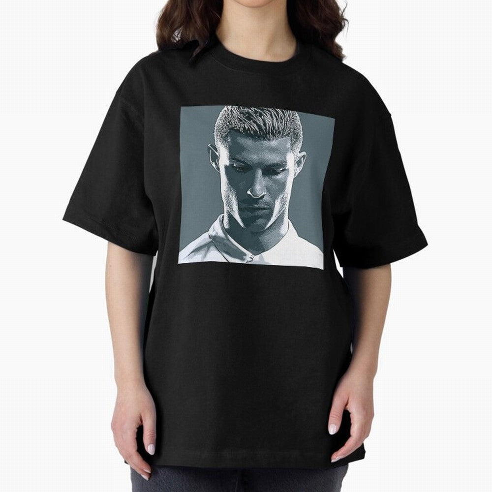 Ronaldo Portrait Oversized T-Shirt Upgrade FIFA World Cup 2026 Group Stage Spirit, Built around Brazil, Messi, Neymar and Mbappe, Stadium Memories, Football Loyalty, International Chants and Championship Tradition; Ideal for Fans Who Follow Messi,