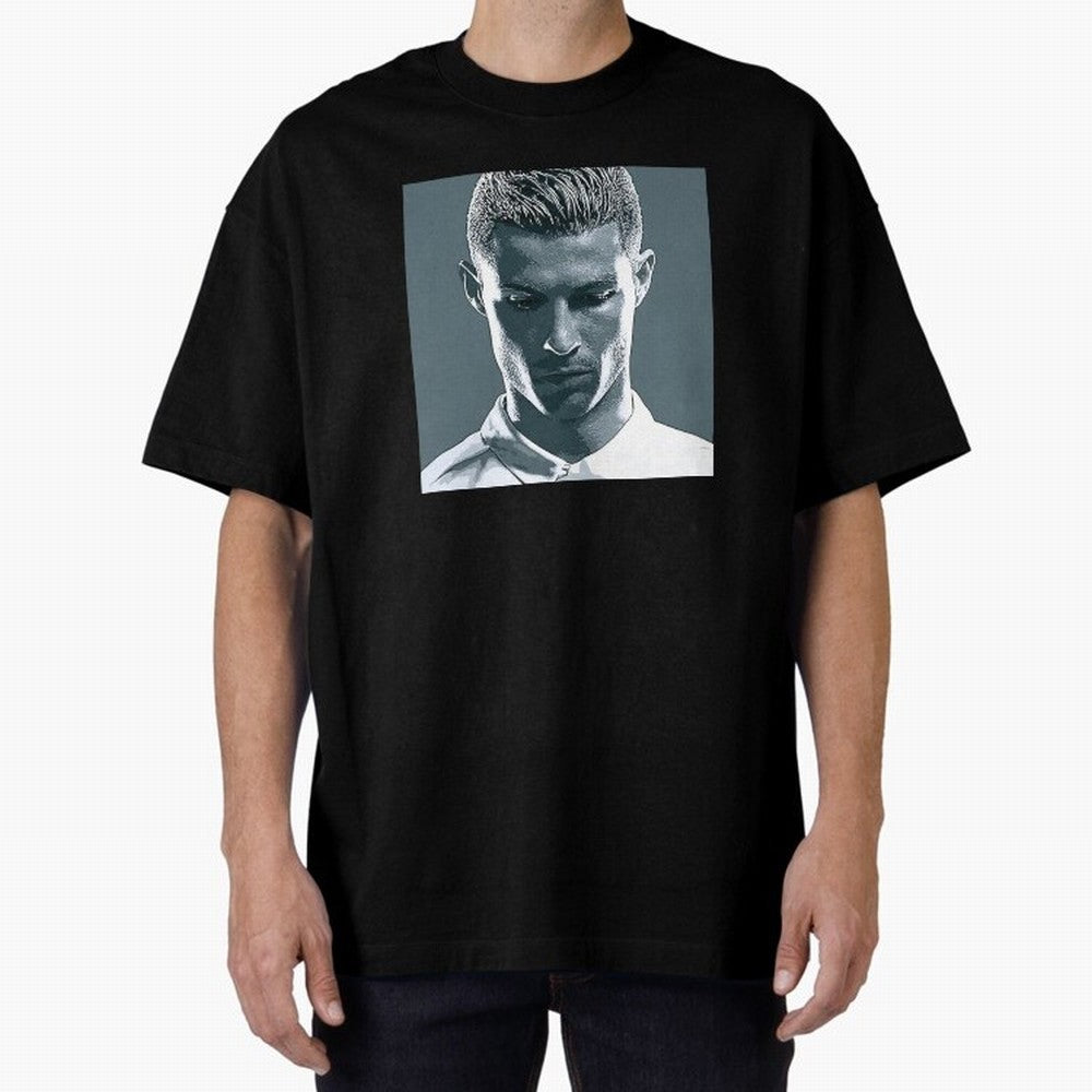 Ronaldo Portrait Oversized T-Shirt Upgrade FIFA World Cup 2026 Group Stage Spirit, Built around Brazil, Messi, Neymar and Mbappe, Stadium Memories, Football Loyalty, International Chants and Championship Tradition; Ideal for Fans Who Follow Messi,