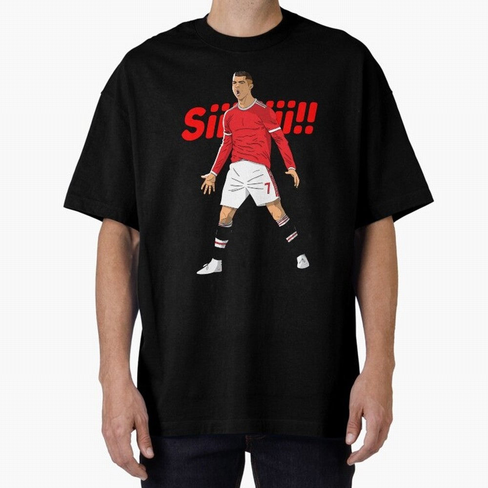 CR7 Siiiii!, Cristiano Ronaldo's trademark goal celebration Oversized T-Shirt Show Match Day Excitement for FIFA World Cup 2026 USA Canada Mexico Spirit, Made for England and Germany, Messi, Championship Spirit, Famous Goals, Roaring Crowds and