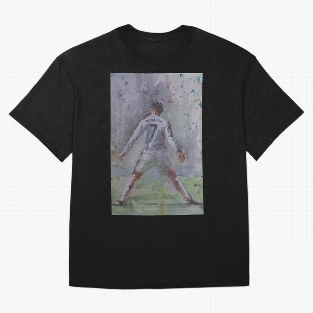 Cristiano Ronaldo - Portrait 2 Oversized T-Shirt Live the Energy of FIFA World Cup 2026 Spirit, Capturing Argentina, France and Brazil, Neymar, Retro Football Energy, Iconic Rivalries, Trophy Chase Drama and Stadium Atmosphere; Perfect for People