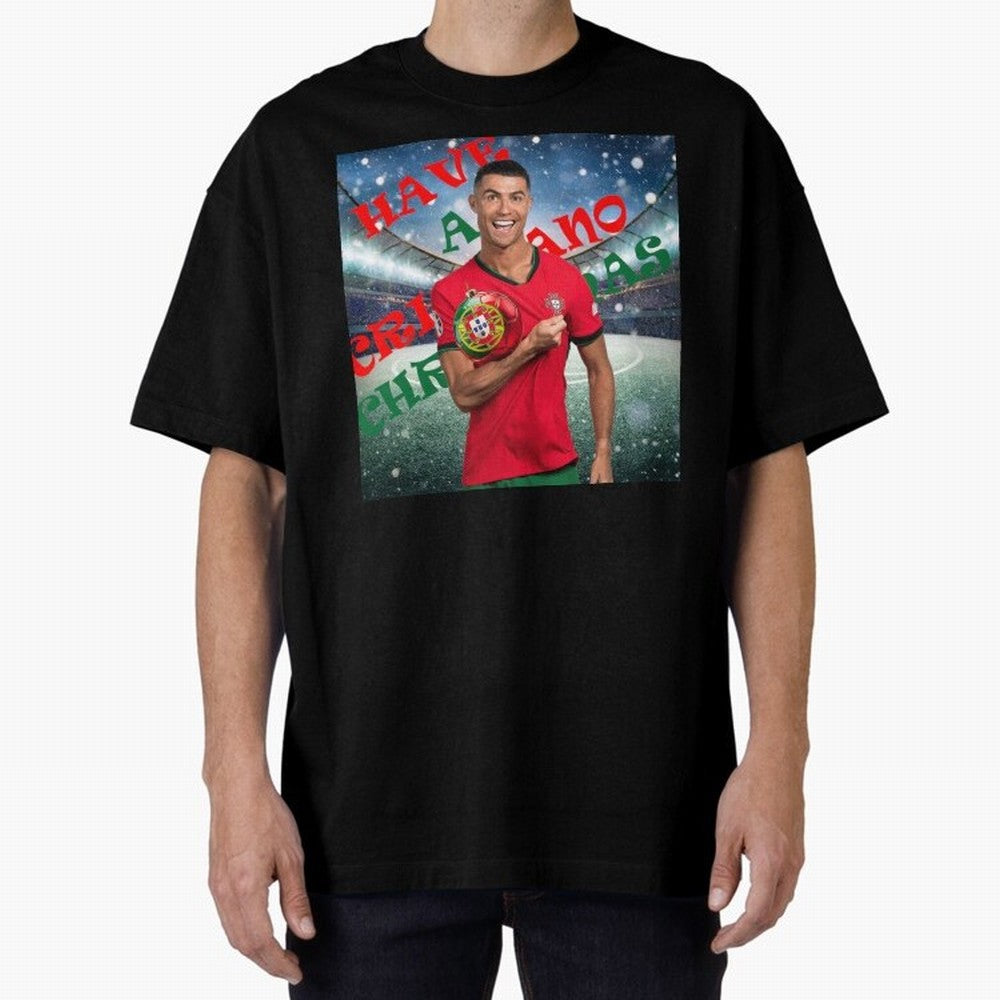 Have a Cristiano Christmas Oversized T-Shirt Carry National Pride through FIFA World Cup 2026 USA Canada Mexico Driven by Cristiano Ronaldo, Haaland and CR7, Spain and Netherlands Energy, Retro Football Energy, Iconic Rivalries, Trophy Chase Drama