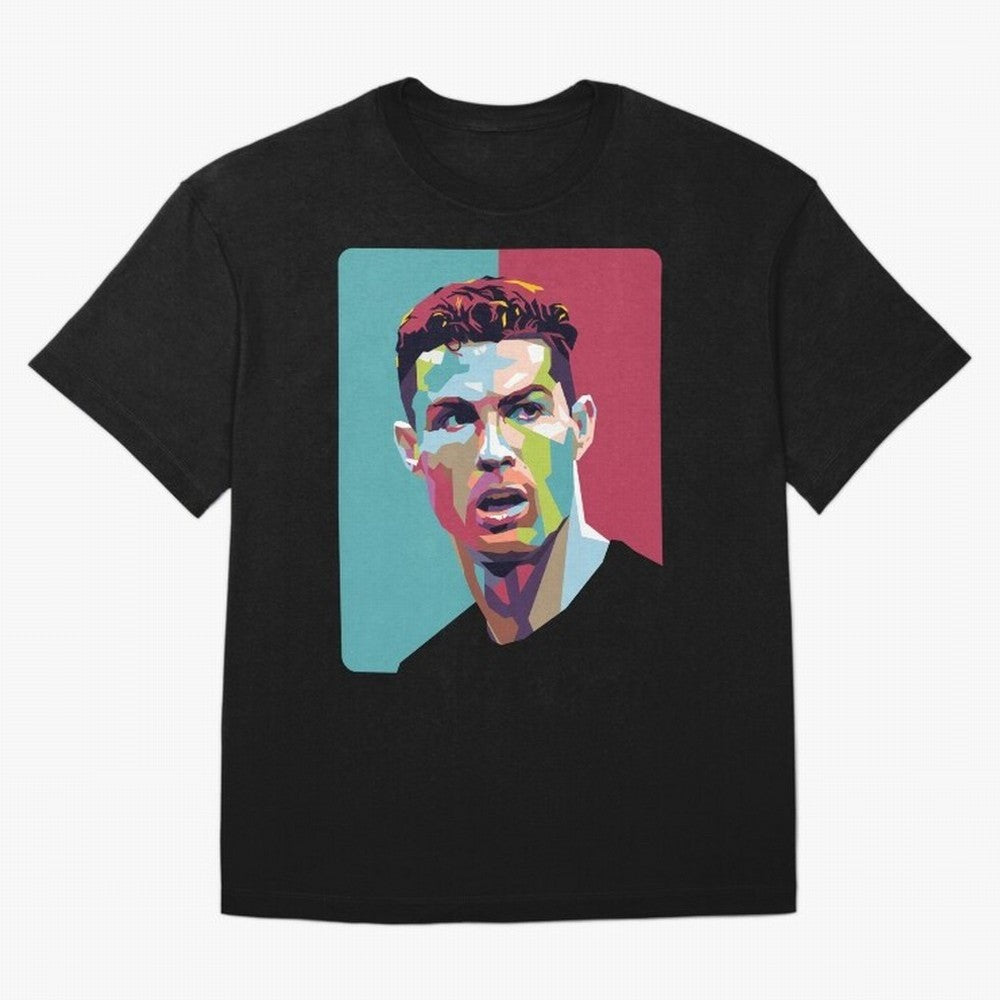 Cristiano Ronaldo 7 Pop Art Portrait Oversized T-Shirt Celebrate Classic Football Spirit in FIFA World Cup 2026 Group Stage Highlighting Neymar, Argentina and Brazil Energy, Football Passion, Legendary Performances, Festival Vibes and Supporter