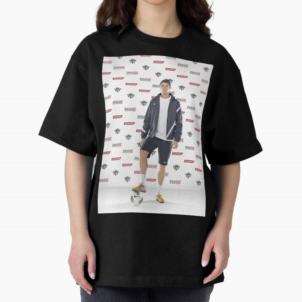 sport cristiano ronaldo football Oversized T-Shirt Remember Global Football Passion for FIFA World Cup 2026 USA Canada Mexico, Driven by Mbappe and Neymar, Spain, Vintage Soccer Flavor, Modern Football Stars, National Flags and Final Night Emotion;