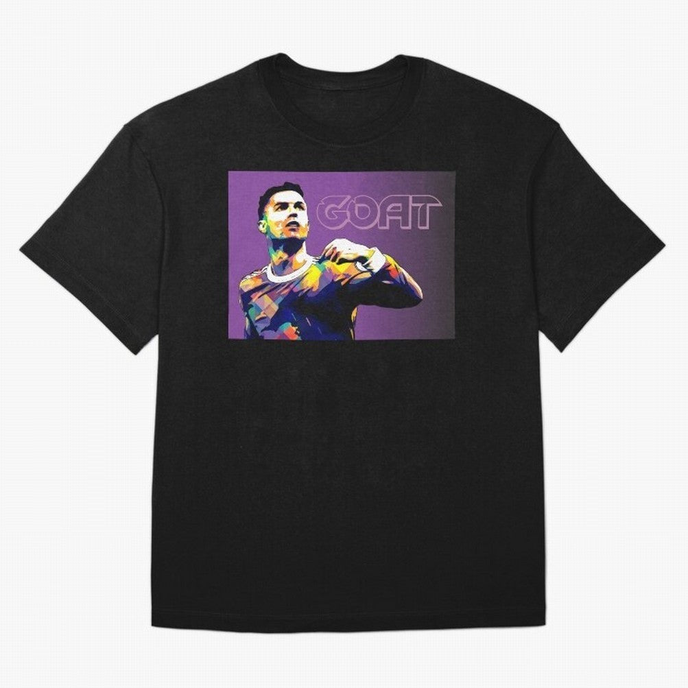 Cristiano Ronaldo Goat Popart Oversized T-Shirt Bring International Match Energy to FIFA World Cup 2026 for Fans of Messi, CR7 and Mbappe and Spain, Bringing Stadium Memories, Football Loyalty, International Chants and Championship Tradition; Ideal