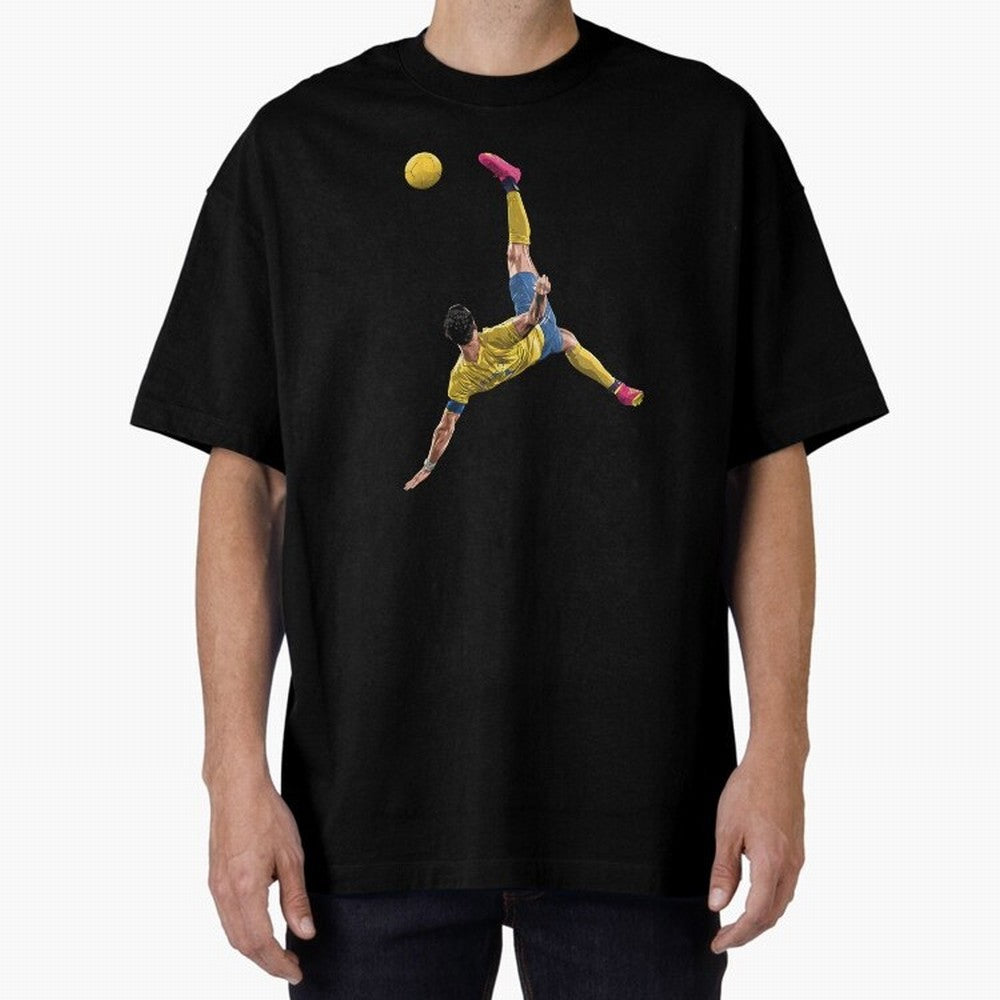 overheadkick bycyle shoot Oversized T-Shirt Bring a Vintage Feel to FIFA World Cup 2026 USA Canada Mexico for Fans of CR7 and Messi and Argentina, Bringing Goal Celebration Energy, Supporter Heritage, Football Icons and Worldwide Tournament Joy;
