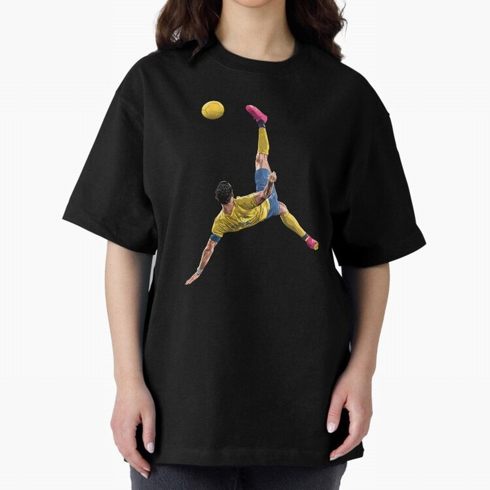overheadkick bycyle shoot Oversized T-Shirt Bring a Vintage Feel to FIFA World Cup 2026 USA Canada Mexico for Fans of CR7 and Messi and Argentina, Bringing Goal Celebration Energy, Supporter Heritage, Football Icons and Worldwide Tournament Joy;