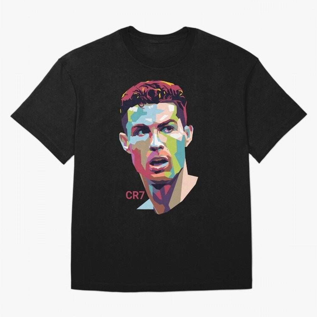 Cristiano Ronaldo Pop Art Portrait Oversized T-Shirt Celebrate the Next Chapter of Global Football Passion for FIFA World Cup 2026 Group Stage, Driven by Messi, Neymar and Mbappe, Netherlands, Game Day Rituals, Football Legends, Country Pride and