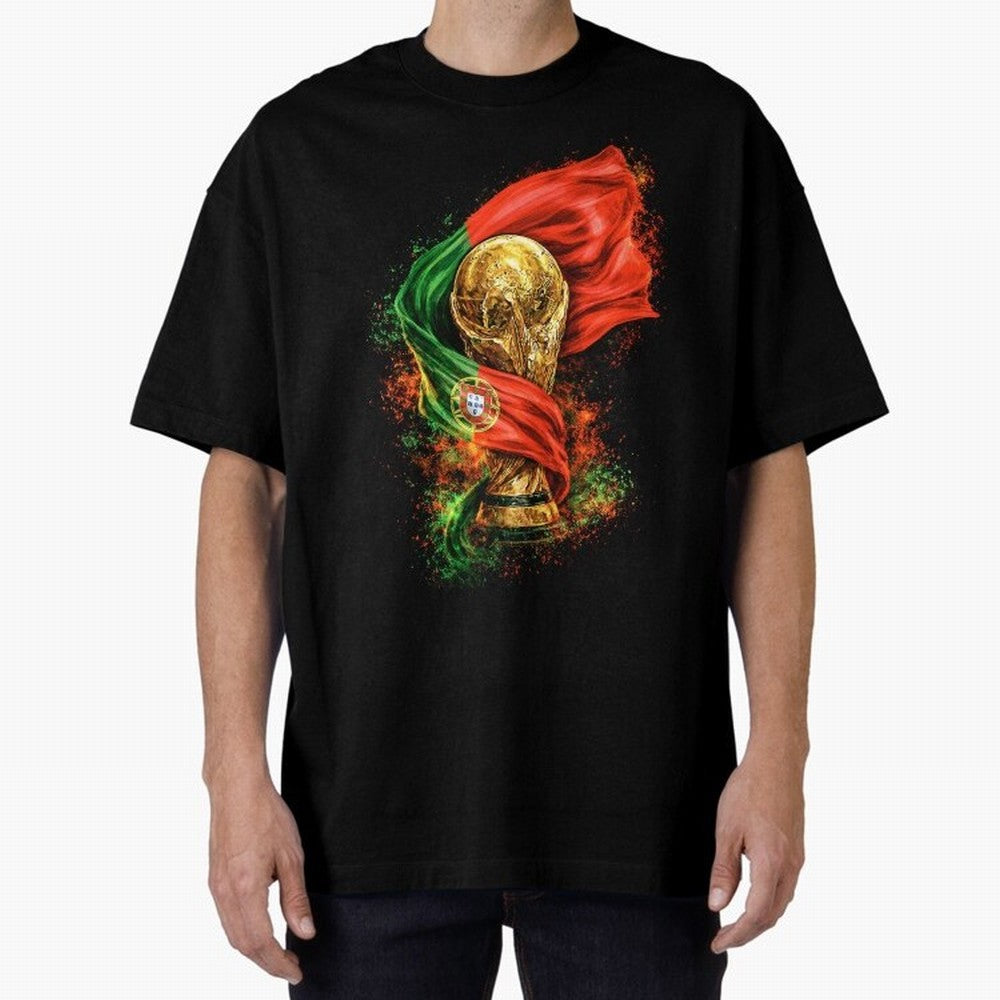Portugal Football National Pride Oversized T-Shirt Carry the Colors and Pride of Global Football Passion for FIFA World Cup 2026 Group Stage, Connected to CR7, Argentina, France and Brazil, Goal Celebration Energy, Supporter Heritage, Football
