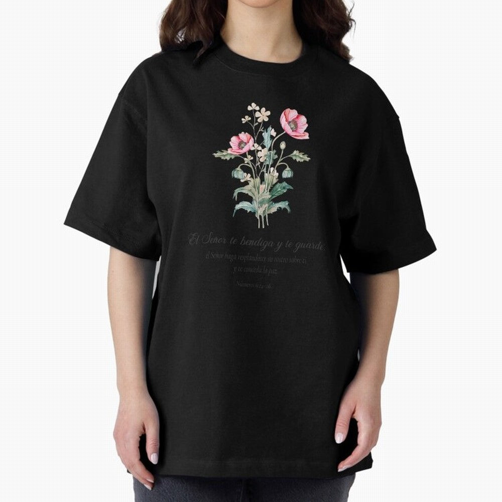 N¨²meros 6:24¨C26 ¨C El Se?or te bendiga y te guarde | Bendici¨®n B¨ªblica Floral | Regalo Cristiano Oversized T-Shirt Bring Stadium Energy to FIFA World Cup 2026 Group Stage Spirit, with France, Neymar, Classic Soccer Heritage, Championship