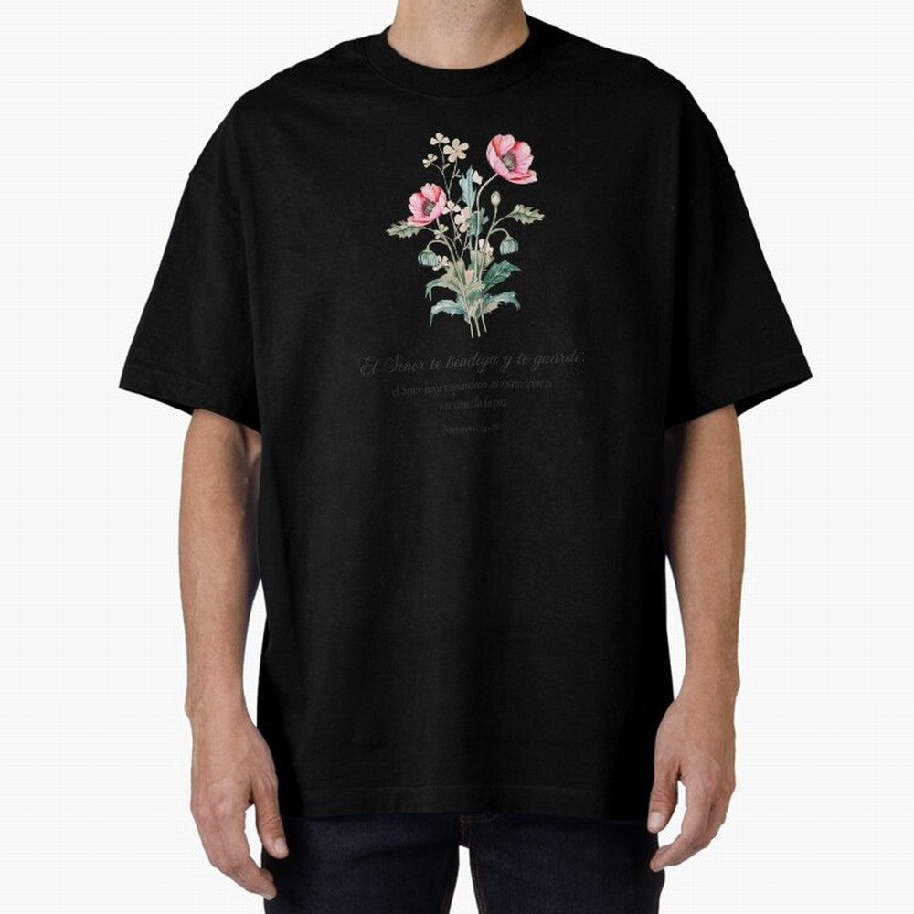 N¨²meros 6:24¨C26 ¨C El Se?or te bendiga y te guarde | Bendici¨®n B¨ªblica Floral | Regalo Cristiano Oversized T-Shirt Bring Stadium Energy to FIFA World Cup 2026 Group Stage Spirit, with France, Neymar, Classic Soccer Heritage, Championship