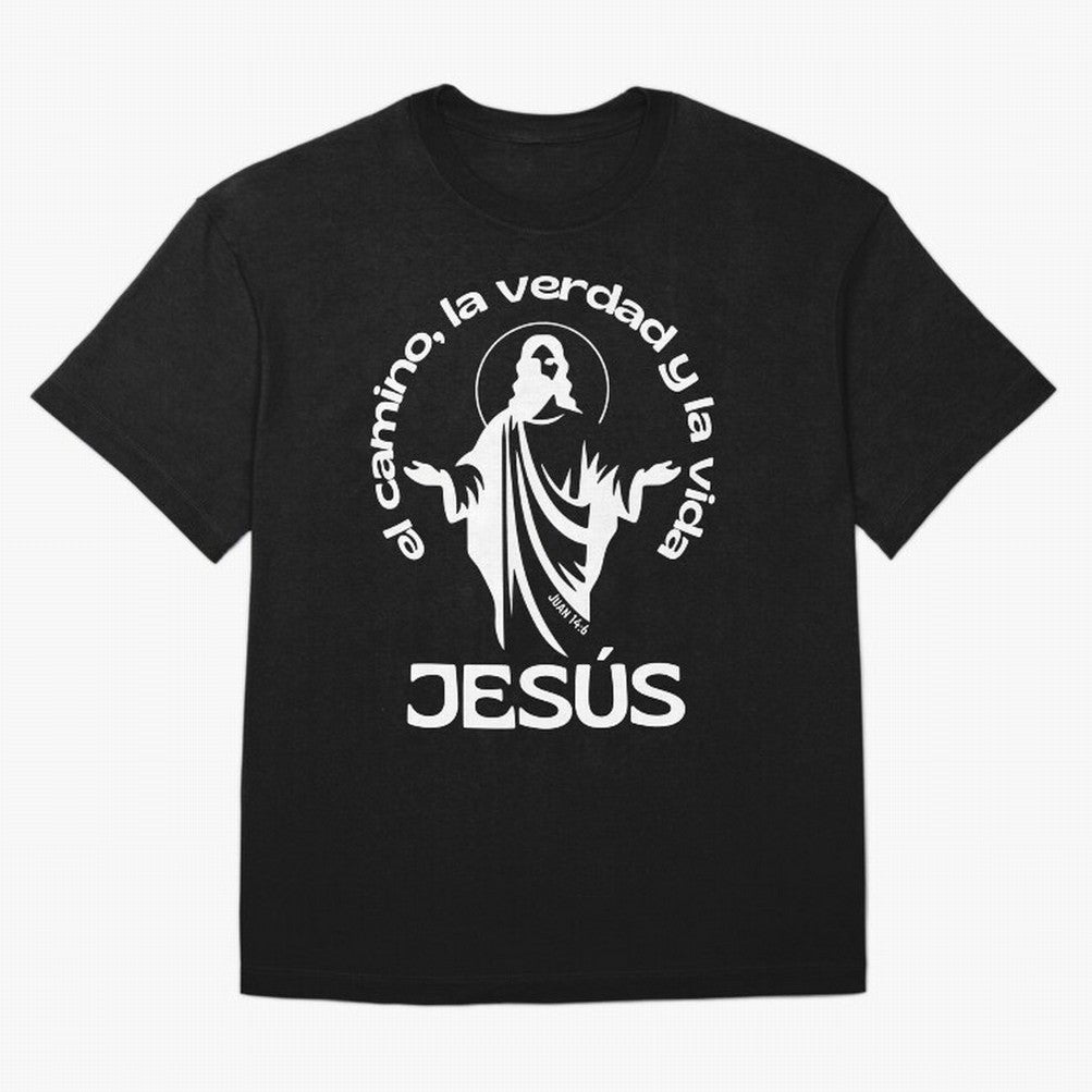 JES¨²S - el camino, la verdad y la vida Oversized T-Shirt Step into Global Football Passion for FIFA World Cup 2026 Group Stage, Built around Messi, CR7 and Mbappe, Brazil, Portugal and Argentina, Sports Nostalgia, International Competition, Famous