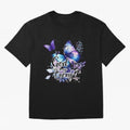God is My Strength - Blue Butterfly Watercolor Art Oversized T-Shirt Show Your Tournament Heart for Global Football Passion for FIFA World Cup 2026 USA Canada Mexico, with Mbappe, Argentina and Brazil, Stadium Chants, National Pride, Trophy Dreams