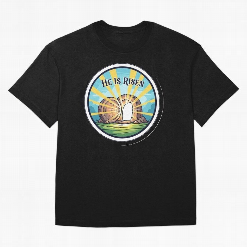 He Is Risen Indeed Easter Faith Sticker Oversized T-Shirt Celebrate Rivalries and Pride in Match Day Hype around FIFA World Cup 2026 Group Stage, Mbappe and Neymar, Brazil, Sports Nostalgia, International Competition, Famous Players and