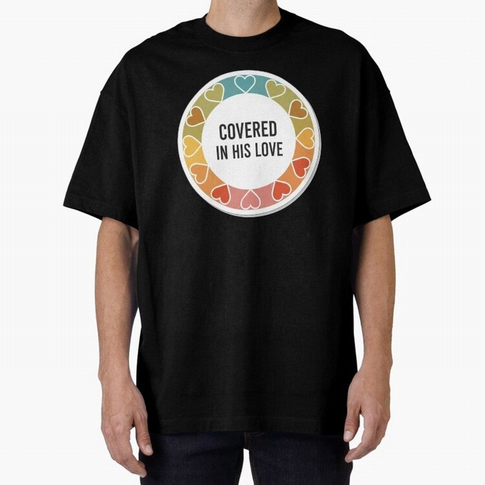 Covered in His Love Christian Encouragement Sticker Oversized T-Shirt Follow the Final Road of Global Football Passion for FIFA World Cup 2026 Group Stage, Featuring Cristiano Ronaldo, Haaland and CR7, Spain, Supporter Pride, Iconic Celebrations,