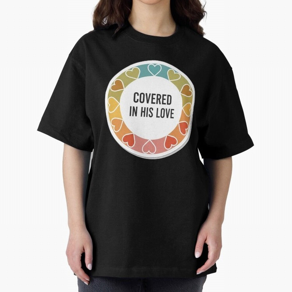 Covered in His Love Christian Encouragement Sticker Oversized T-Shirt Follow the Final Road of Global Football Passion for FIFA World Cup 2026 Group Stage, Featuring Cristiano Ronaldo, Haaland and CR7, Spain, Supporter Pride, Iconic Celebrations,