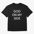 God On My Side - Minimalist Christian Outline Typography Oversized T-Shirt Celebrate Rivalries and Pride in FIFA World Cup 2026 USA Canada Mexico Spirit, Made for Argentina and Brazil, Messi and Cristiano Ronaldo, Football Passion, Legendary