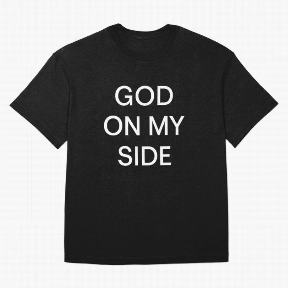 God On My Side - Minimalist Christian Outline Typography Oversized T-Shirt Celebrate Rivalries and Pride in FIFA World Cup 2026 USA Canada Mexico Spirit, Made for Argentina and Brazil, Messi and Cristiano Ronaldo, Football Passion, Legendary